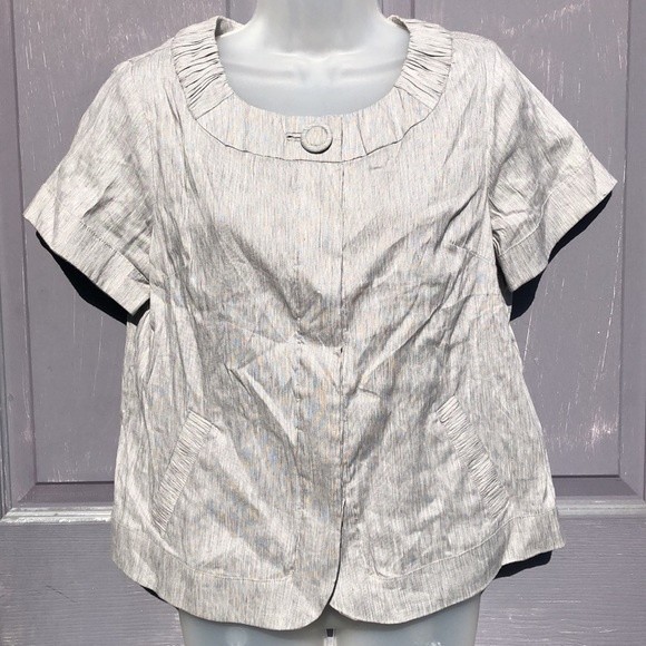 Mossimo Short Sleeve LINEN blend jacket - Picture 3 of 15